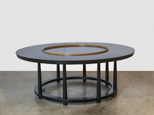 Ebonized Table with Lazy Susan by Robsjohn-Gibbings for Widdicomb