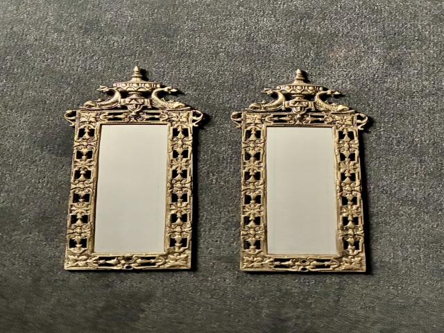 Pair of Small Bradly Hubbard Vintage Mirrors 