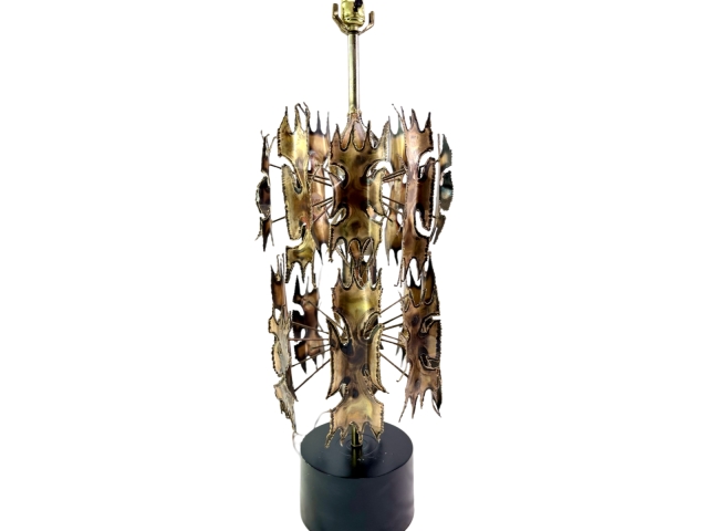 Fabulous Brutalist Cut Torch Lamp in the style of Harry Balmer 