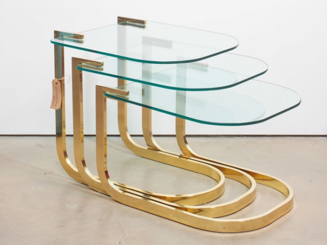 Milo Baughman cantilevered nesting tables