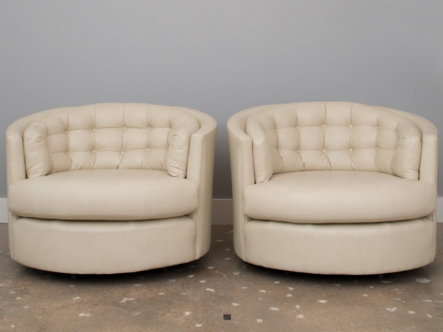 Milo Baughman swivel bucket chairs