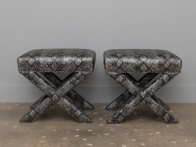 Fabric wrapped x base stools