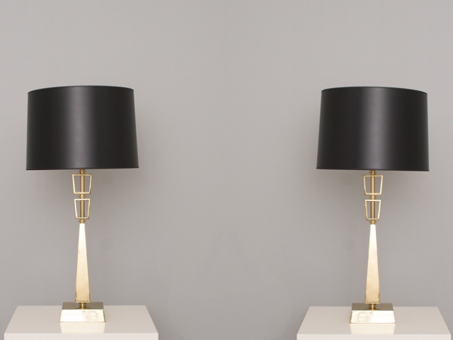 Stiffel Brass Lamps in the Style of Tommi Parzinger