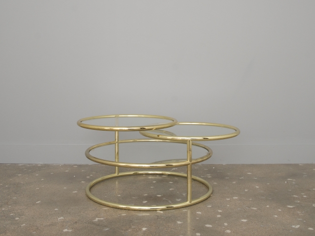 Brass and Glass Swivel Coffee Table