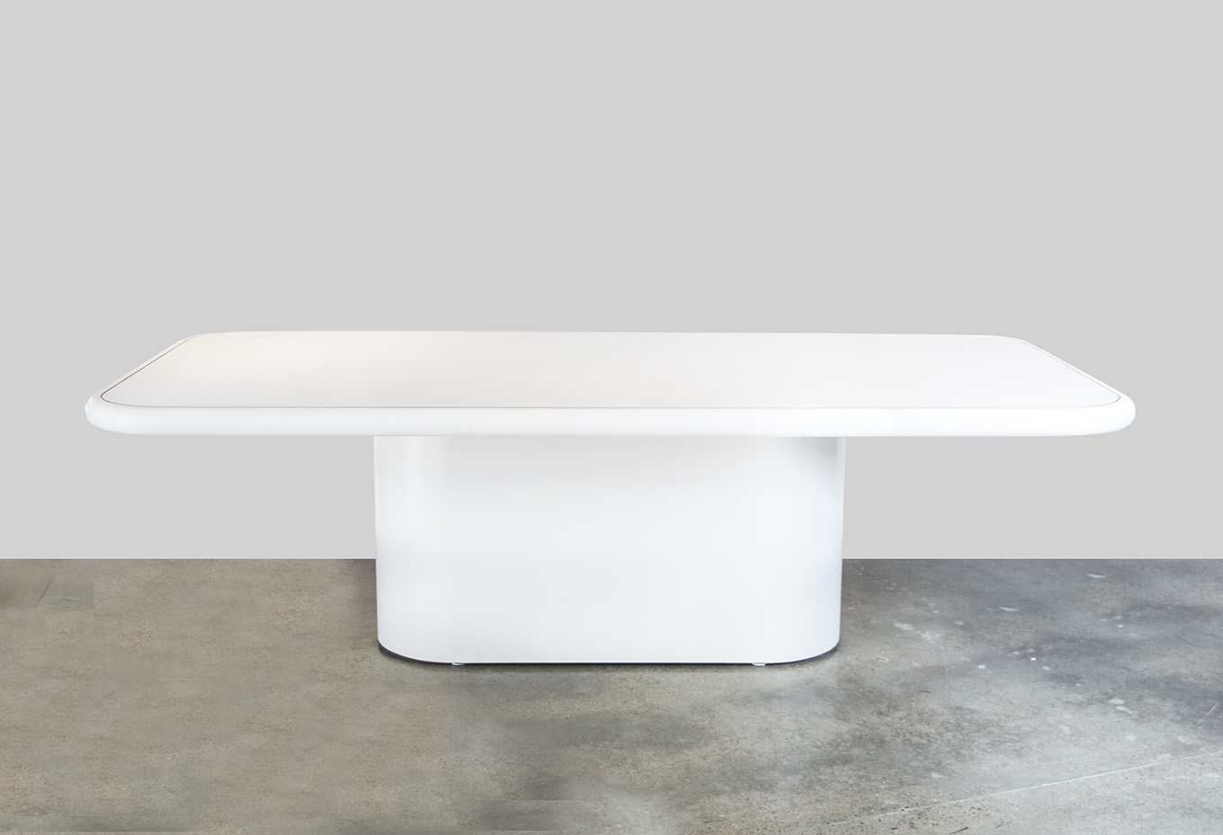 White Lacquered Dunbar Pedestal Table