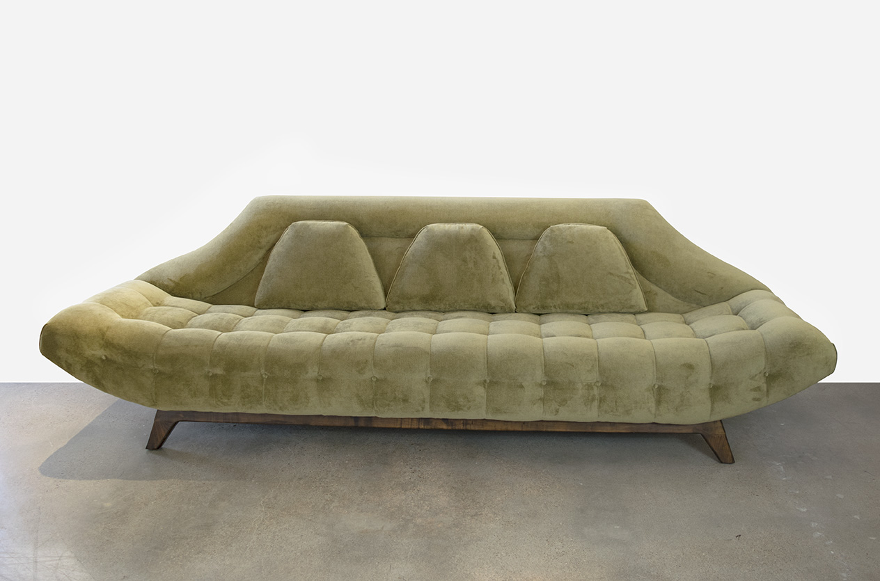 Rare Gondola Sofa by Adrian Pearsall with Biscuit Tufting