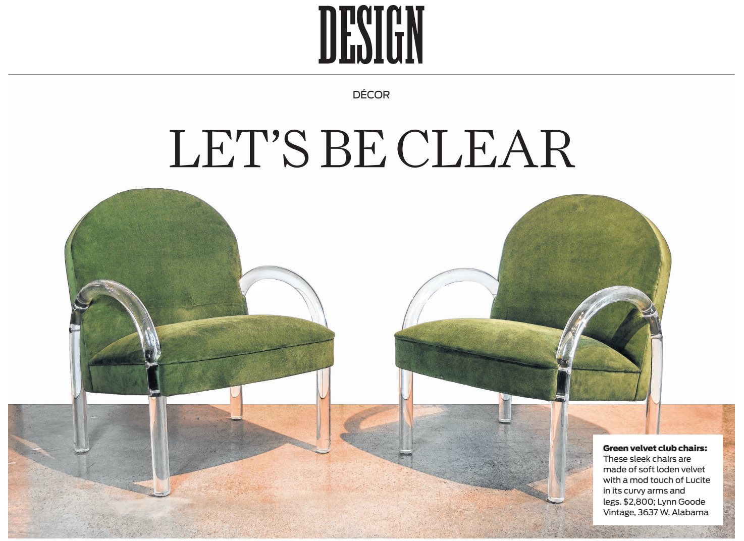 Houston Chronicle Design Features Lynn Goode Vintage